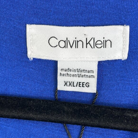 NEW Calvin Klein Womens Plus XXL Short Sleeve Textured Knit Top Blue Shirt - Picture 3 of 10